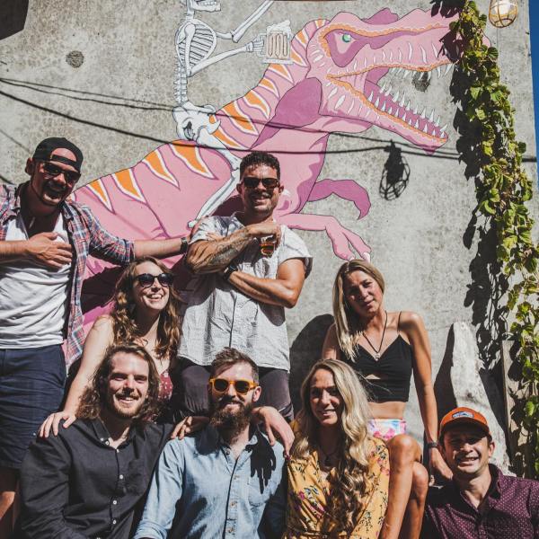 a group of people posing for a photo